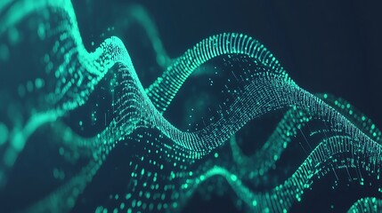 Abstract teal digital wave