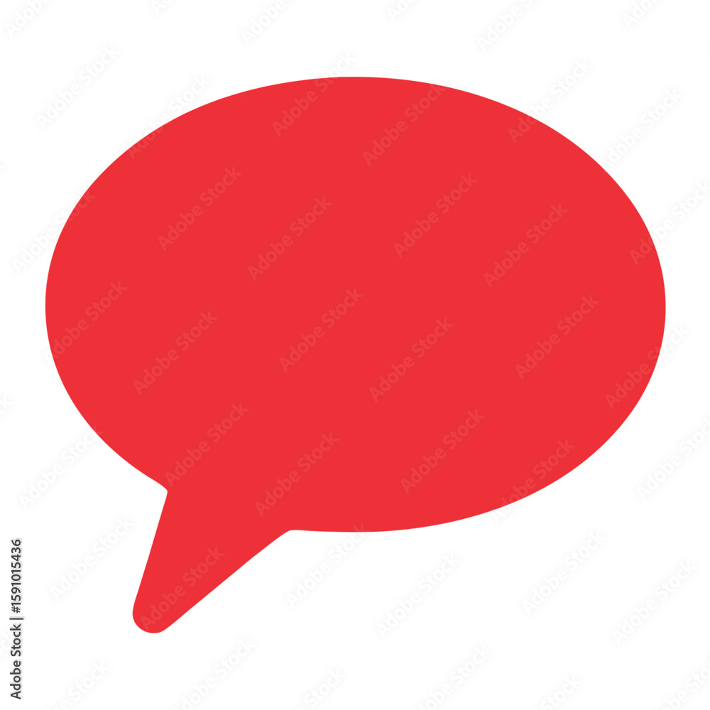 Poster dynamic red speech bubble burst icon for communication and dialogue