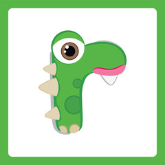 Small alphabet shapes cartoon monster r