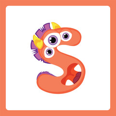 Small alphabet shapes cartoon monster s