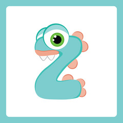 Small alphabet shapes cartoon monster z