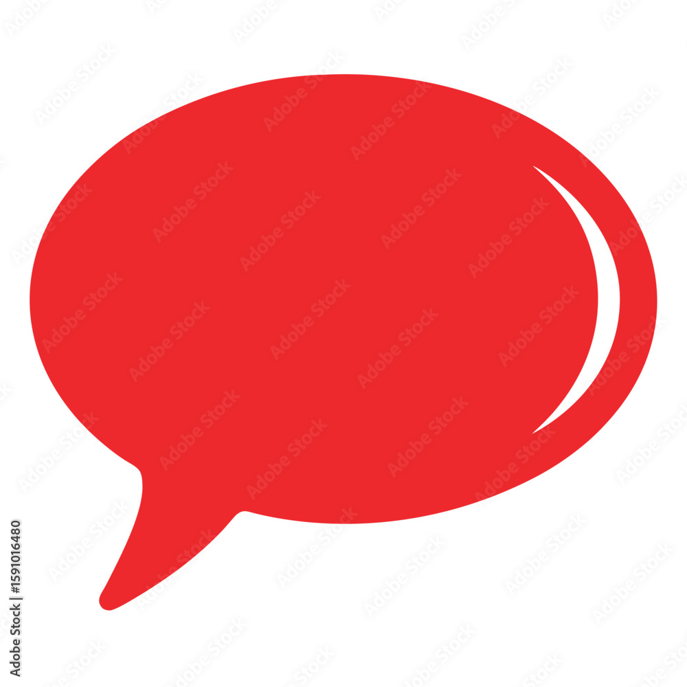 Poster thin tail red speech bubble icon with clean vector design