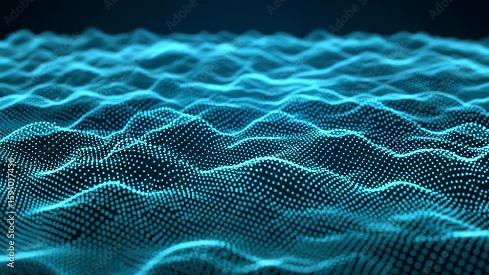 Poster a mesmerizing blue digital wave pattern creates a futuristic and technological abstract background