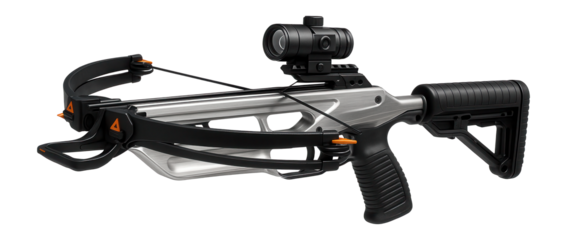 Aluminum crossbow with a laser sight and adjustable stock for long-range shooting