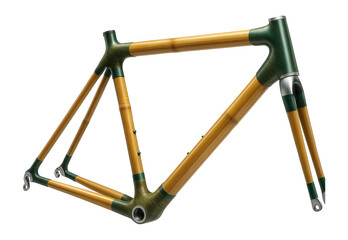 Bamboo bicycle frame with natural joints and clear lacquer coating