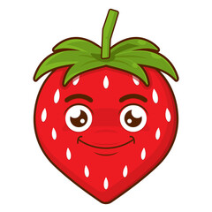 strawberry smile face cartoon cute