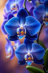 purple orchid on a green background