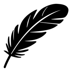 Fototapeta premium Feather icon, symbolizing lightness, softness, and natural beauty. Ideal for themes of nature, freedom, creativity, and minimalism