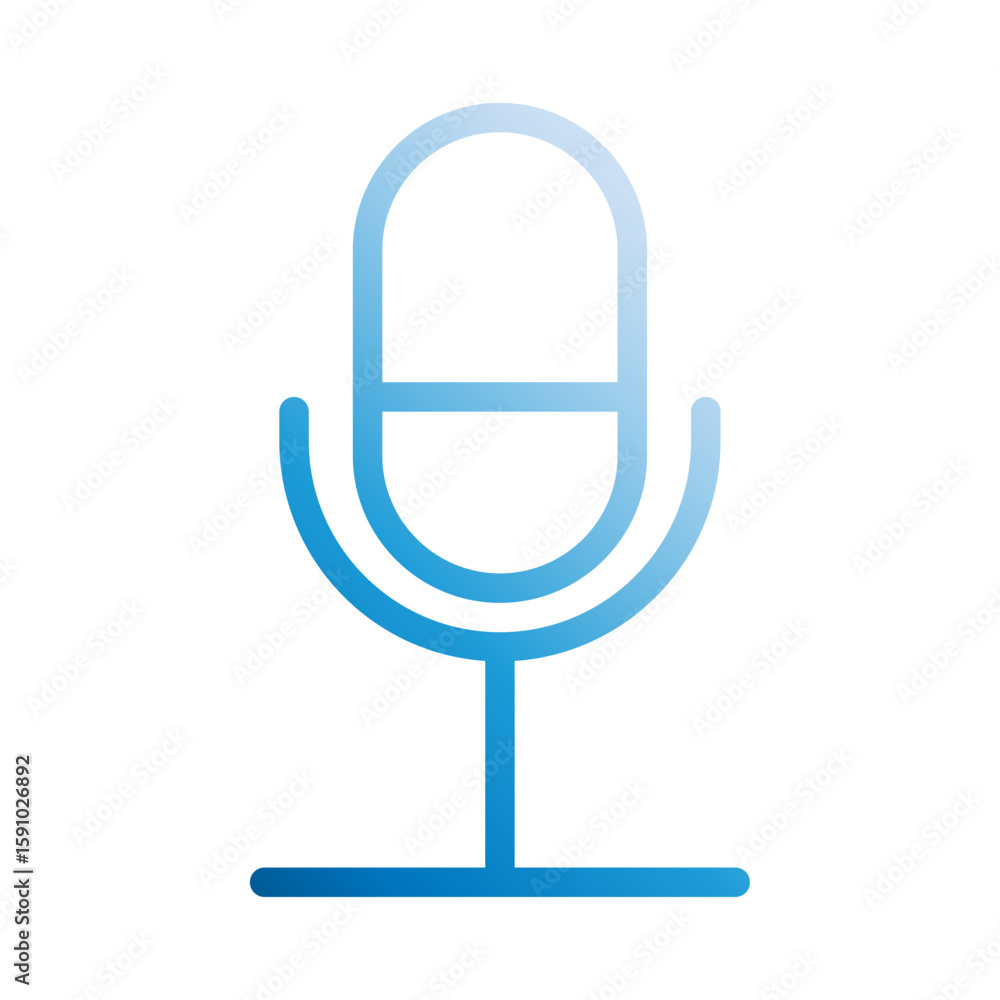 Poster microphone gradient icon. editable stroke. can be used for website ui and mobile apps.
