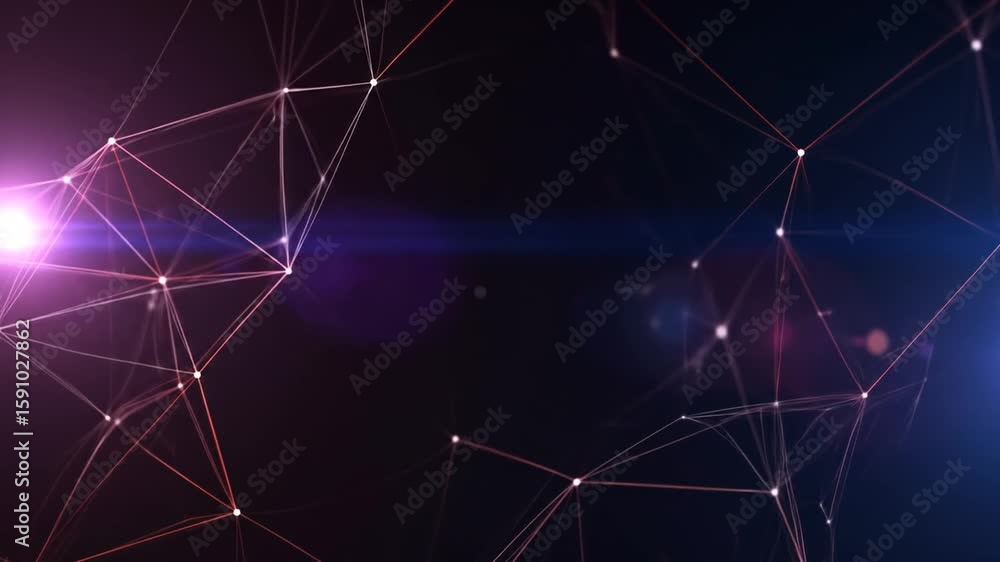 Poster abstract technology network design with glowing lines and dots
