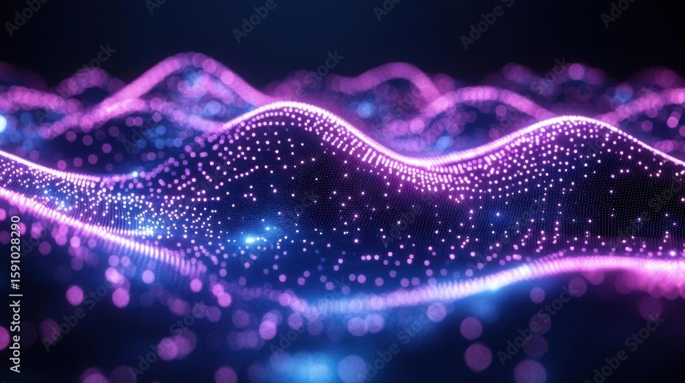 Aufkleber observe Light Particle Waves, Data Visualization with abstract Technology style