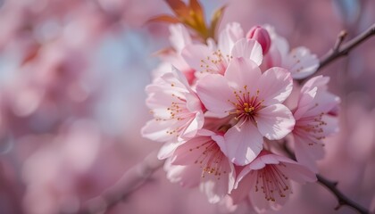 Close-Up of Cherry Blossoms in Delicate Focus
