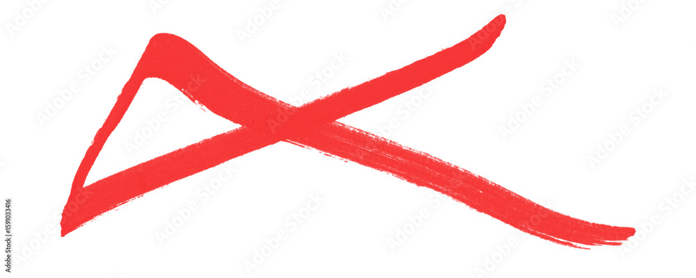 Poster marker pen highlight stroke in cross shape made with red color doodles and scribbles for content fra