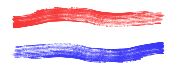 Scribbled Marker Pen Strokes in Red and Blue for Emphasis, Expression, and Design Isolated on a Transparent or White Background
