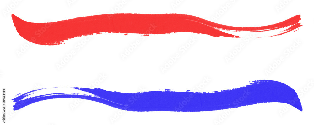Poster raw marker scribbles in red and blue, bringing visual interest and artistic flair, isolated on a tra