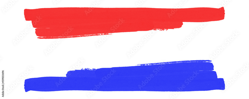 Poster red and blue marker texture featuring scribbled expression lines for note taking isolated on a trans