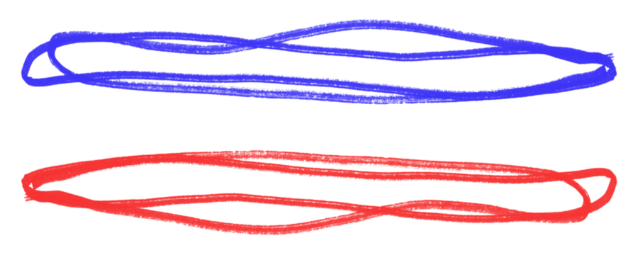 Hand-Drawn Red and Blue Marker Circle Scribble Frame for Notes, Labels, or Highlighting Key Areas Isolated on a Transparent or White Background