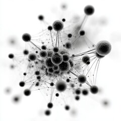 Abstract molecular structure on isolated background