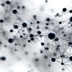Abstract network connection of molecules or atoms 