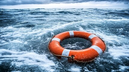 The stormy sea represents the challenges that emergency financial aid addresses.