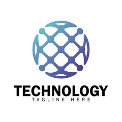 Monogram for technology logo with circle style design File