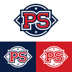 Ps initial monogram with letter creative logo Design