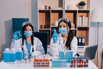Modern Empty Science Laboratory With Microscopes, Test Tubes And Other Laboratory Equipments