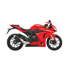 A vibrant red sport motorcycle, depicted in a detailed, isolated illustration, showcasing its sleek design.