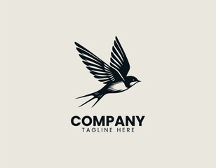Obraz premium swallow bird vector logo design