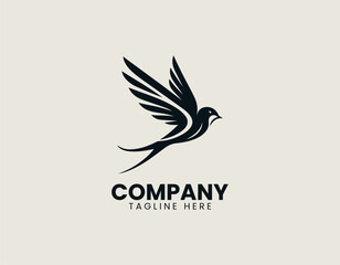 Obraz premium swallow bird vector logo design
