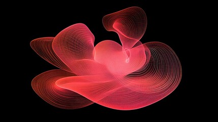 Abstract, fluid, red shapes