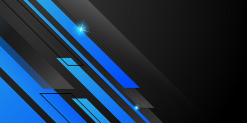 Obraz premium Abstract geometric shapes modern technology background design. Modern deep banner with luminous lines. light technology backdrop. Minimalist Wallpaper with Copy Space. Vector illustration. 