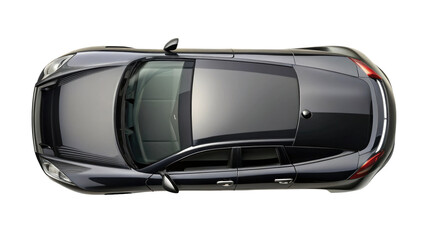 Top View of Car Isolated on Transparent Background