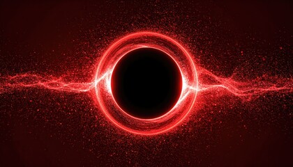 Red circular energy burst on dark background