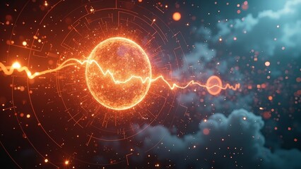 Orange Red Nebula Art Scene