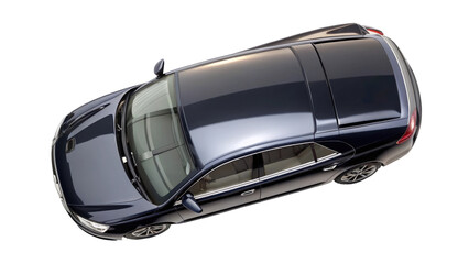 Top View of Car Isolated on Transparent Background