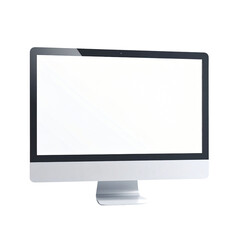 Fototapeta premium Desktop computer mockup blank screen display isolated on black background on transparent background