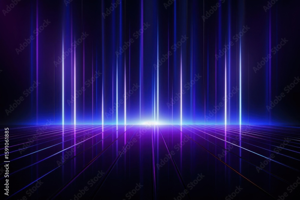 Aufkleber experience cyberpunk vibes with dynamic neon lights and futuristic grid