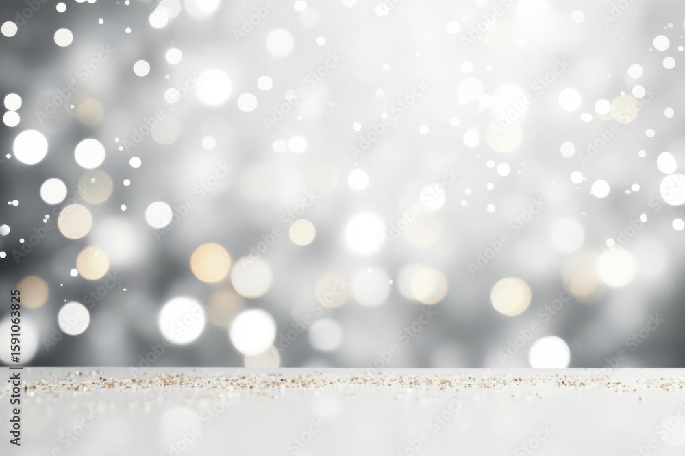 Poster celebrate with bokeh sparkles on a shiny surface for background element