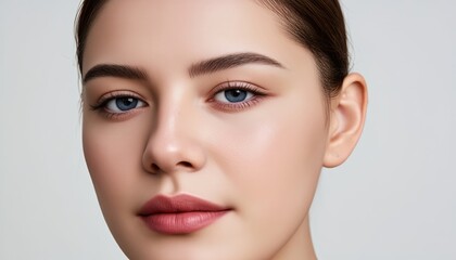 Fototapeta premium Professional Woman Portrait with Smooth Skin and Natural Makeup