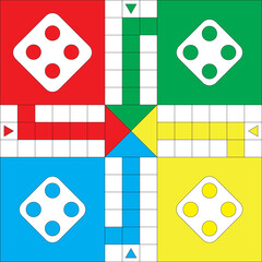 Vector illustration of a Ludo King board game