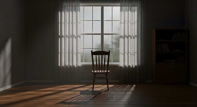 Chair Silhouetted in Window Light
