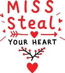 Valentine T-Shirt Design &ndash; Romantic and Cute Typography Graphic for Love, Couples, and February 14th