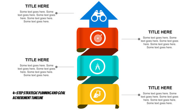 4-Step Vertical Arrow Infographic PowerPoint Template – Milestone Journey, Business Planning, Strategy Timeline Diagram for Presentations.