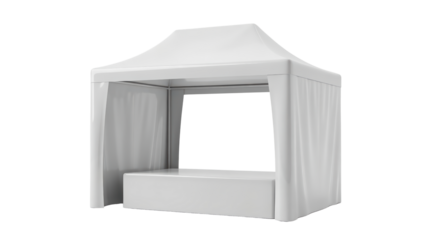 White Outdoor Event Tent with Sidewalls and Elevated Floor for Weddings and Festivals
