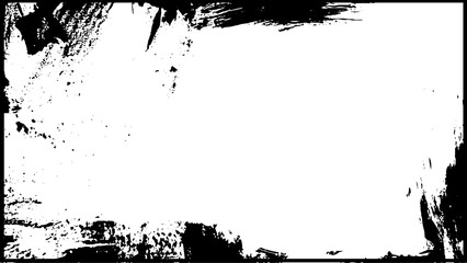 Abstract grunge texture background, distressed border, rough edge frame, black and white color, vector illustration template for web site, banner, poster.