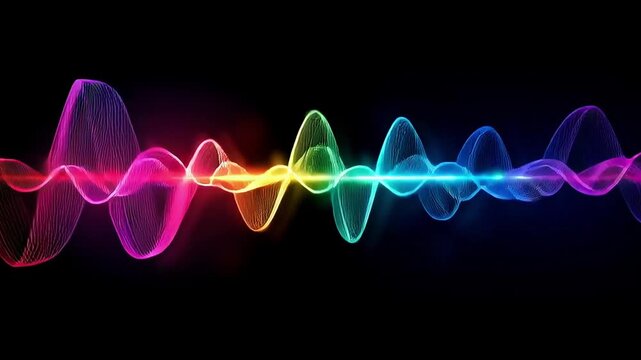 Abstract rainbow light wave flowing with beautiful energy