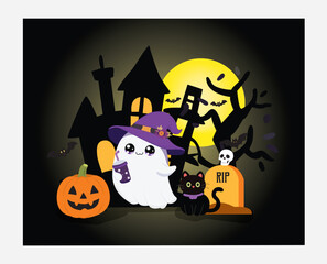 Halloween background with pumpkin.