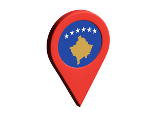 The flag of Kosovo, The flag of Kosovo in location icon, mockup of Kosovo flag