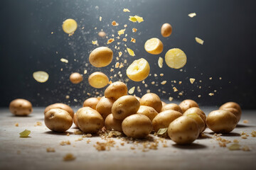 Naklejka premium Wonderful Delicious potatoes on white background